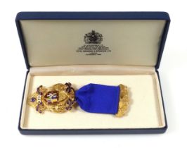 Masonic 9ct gold and enamel Tercentenary pendant, United Grand Lodge of England, 1717-2017,
