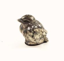 Novelty German silver chick, 800 standard, with hinged base H.4cm, 47grs