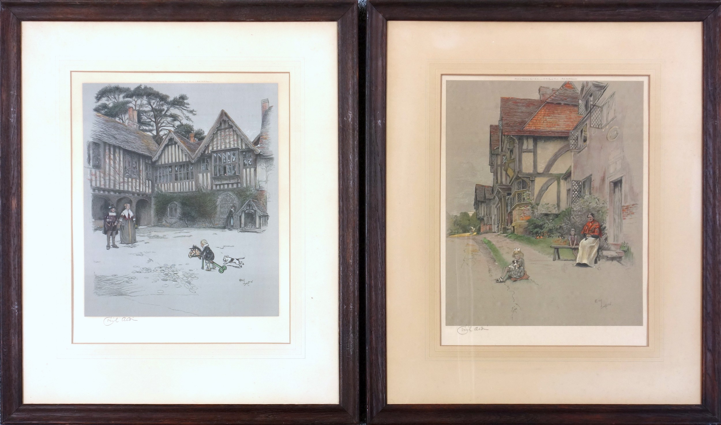 Cecil Aldin (1870-1935), "Ightham Mote House, The Courtyard", and "Chiddingstone, Kent", from the " - Image 3 of 4