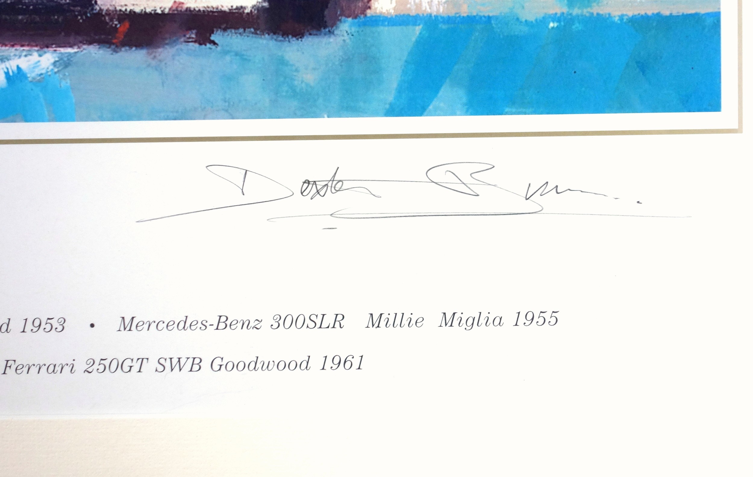 Formula One Interest - Dexter Brown (b.1942), "Sir Stirling Moss O.B.E.", signed in pencil in the - Image 2 of 4