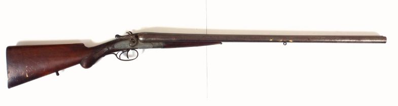 Victorian double barrel breech loading percussion sporting gun with 71.5cm side-by-side barrels