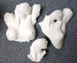 Ken Clarke (b.1948), life model plaster cast sculptures of a nude female, one titled 'Anna',