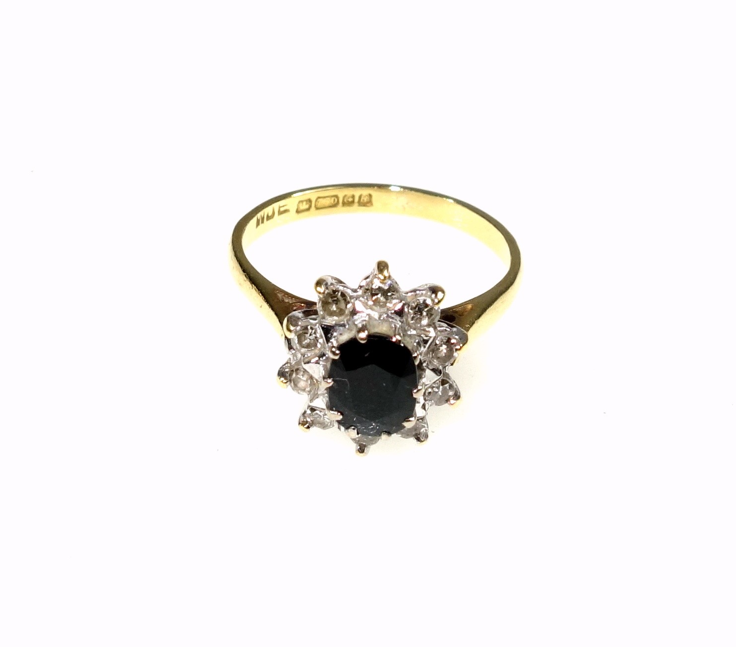 18ct gold sapphire and diamond engagement ring, size N 1/2, 0.33 carat diamonds approx., 4.1 - Image 3 of 6