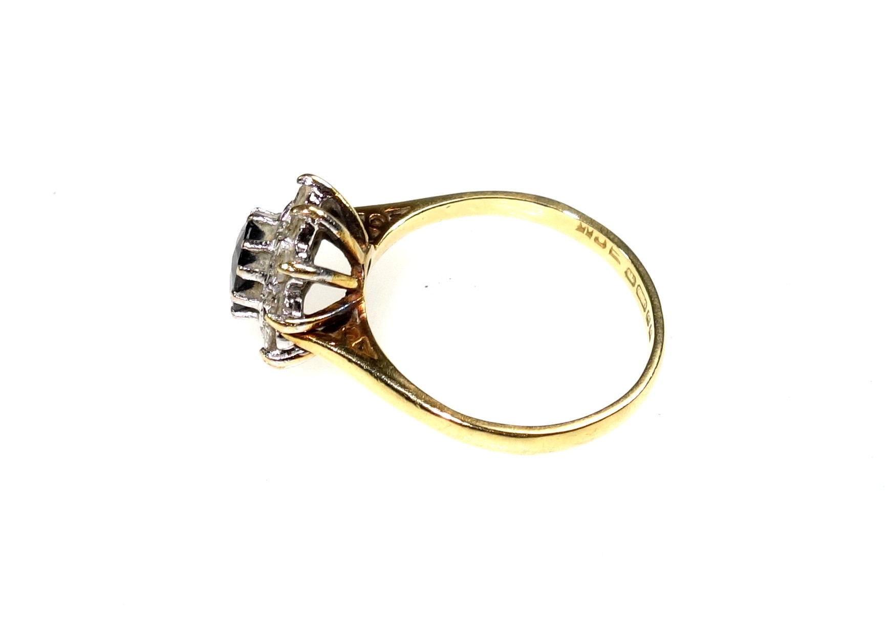 18ct gold sapphire and diamond engagement ring, size N 1/2, 0.33 carat diamonds approx., 4.1 - Image 4 of 6