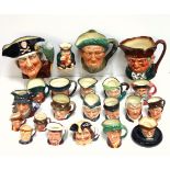 Royal Doulton character jug Long John Silver, D 6335, H.19cm; Old Charley, Auld Mac, Honest Measure,