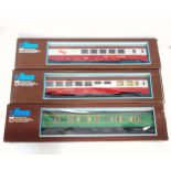 2 Lima O Gauge Gril Express coaches, British Rail coach, and 2 other coaches, all boxed, and a box