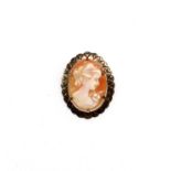 9ct gold cameo brooch, gold weighs 2.7 grams approx., boxed (2)