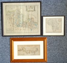 A collection of maps, prints and paintings, including Robert Morden's Berkshire, 1695, 41.5 x 47.5cm