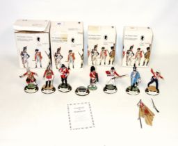 7 Charles C. Stadden Studio hand painted military figures, (2 a/f), with 4 boxes. (11)