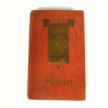 Art Nouveau postcard album containing Edwardian and George V cards depicting children, animals,