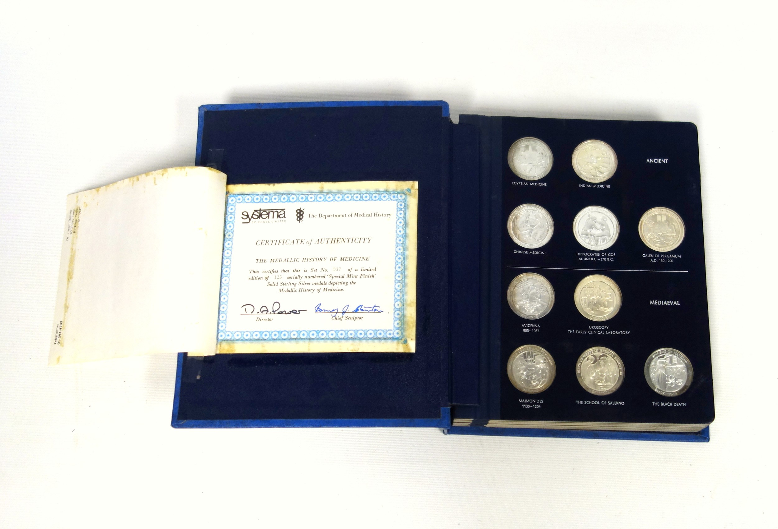 Systema Sciences Ltd. set of 66 Medallic History of Medicine silver special mint finish medals, - Image 2 of 11