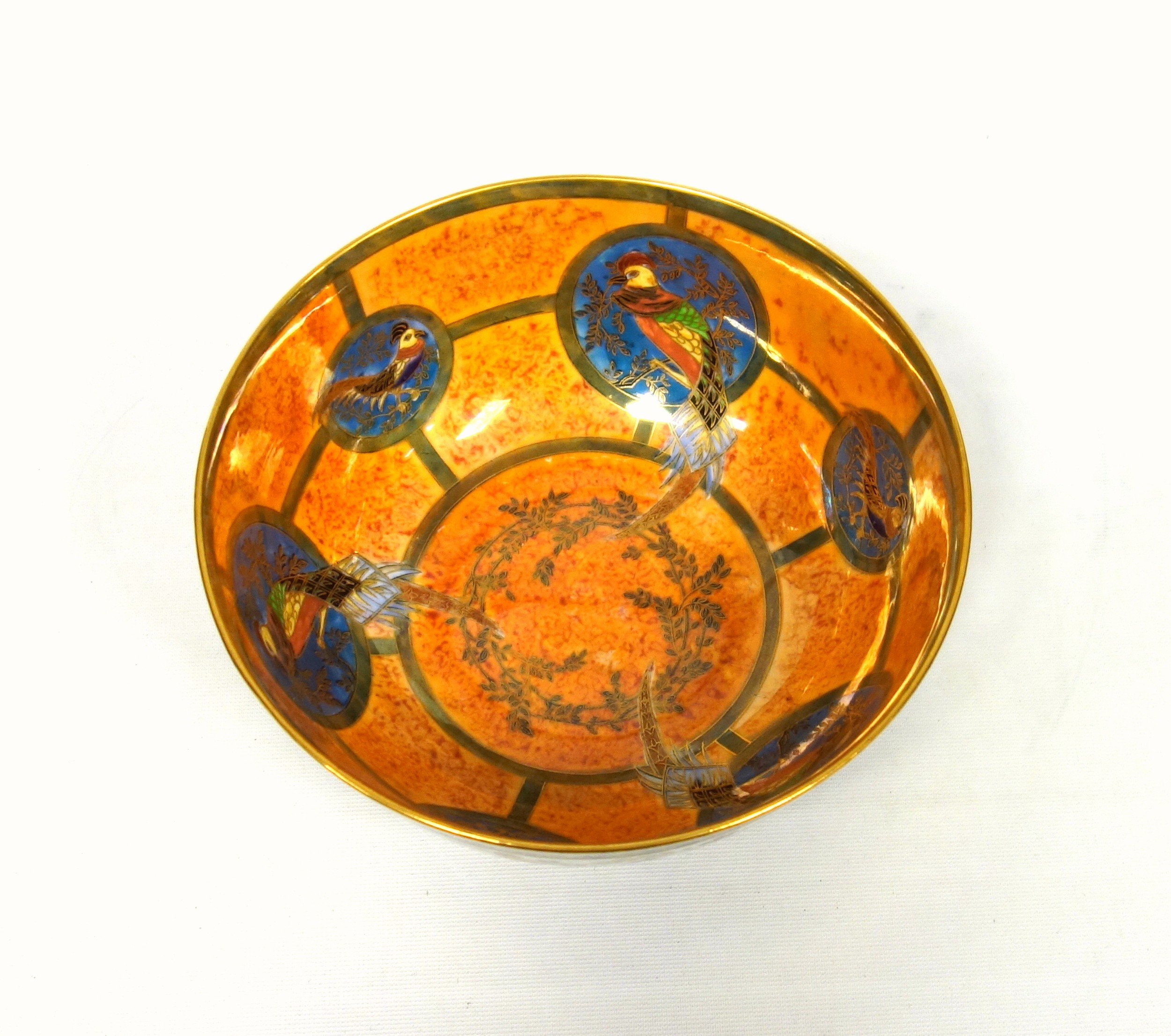 Daisy Makeig-Jones for Wedgwood, an 'Amherst Pheasant' pattern lustre bowl, circa 1920, the interior - Image 4 of 6