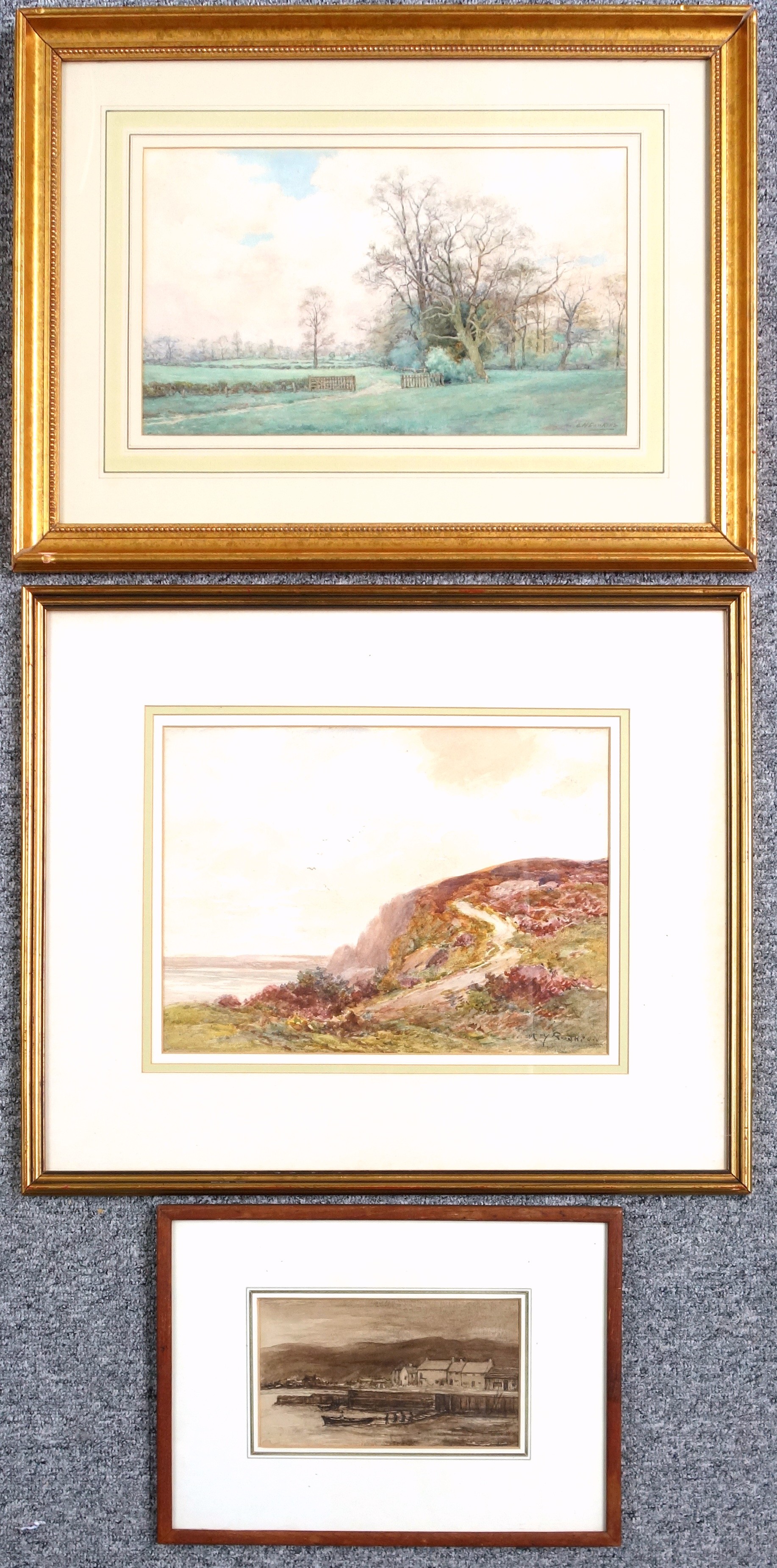 Alfred Josiah Rushton (British, 1864-?), Coastal Path, signed lower right, watercolour, 27.8 x 37.