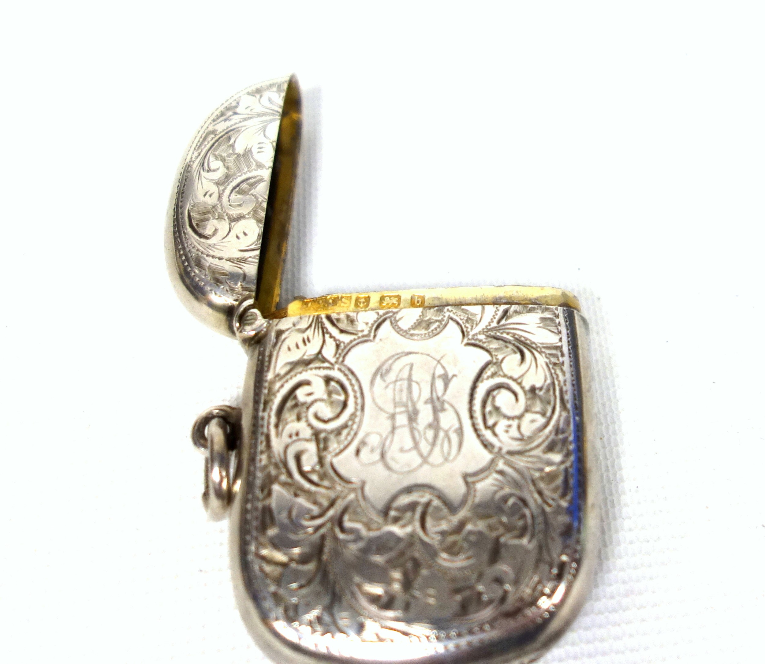 Edwardian lady's silver cigarette case chased all-over with scrolling foliate decoration, the hinged - Image 6 of 6