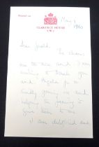 H.R.H. The Princess Margaret, typed letter on Clarence House headed notepaper to Gerald Lascelles (