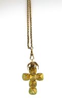 A 9ct gold Masonic ball charm pendant, on a 9ct gold chain, 27.2 grams