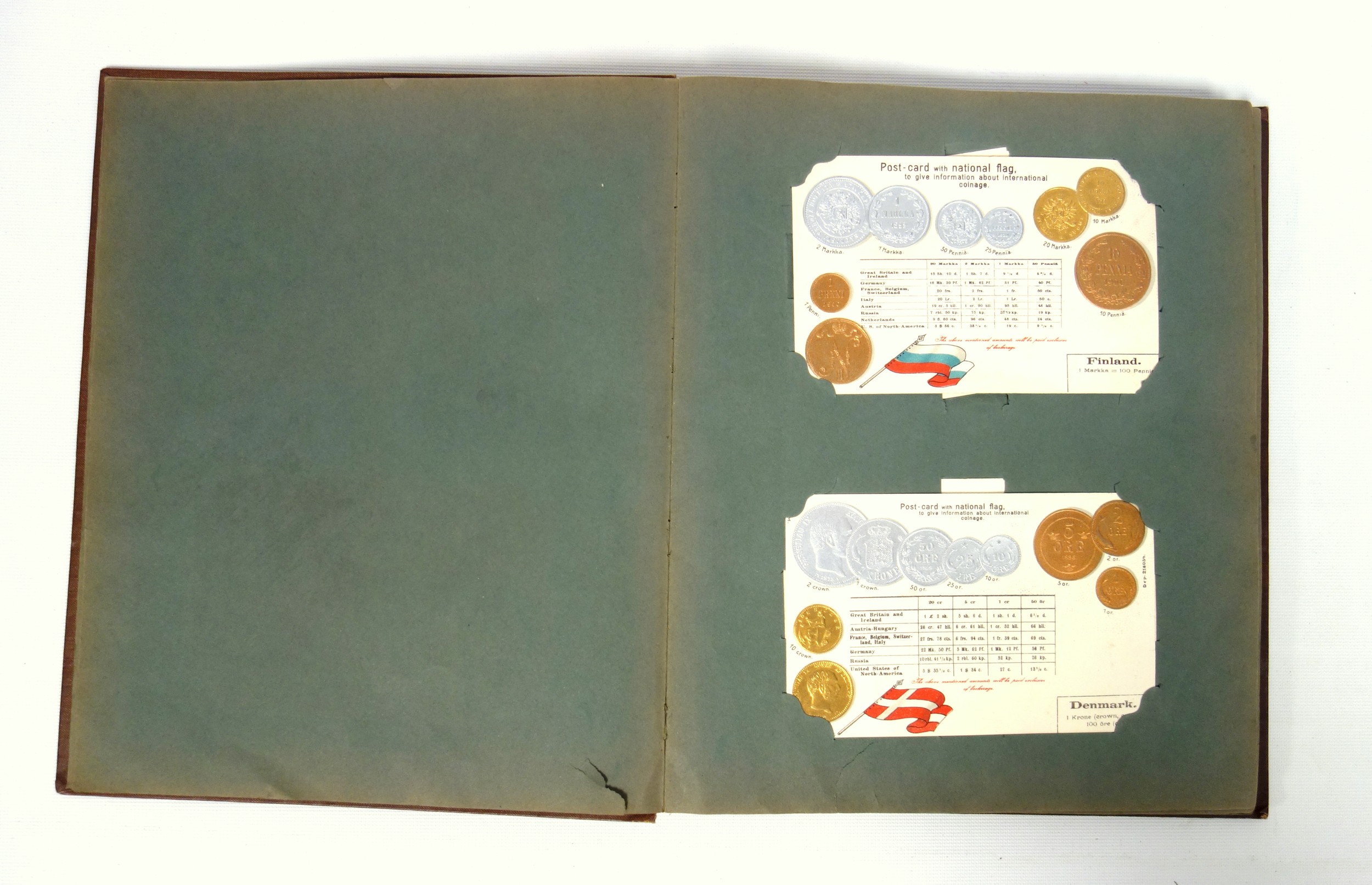 Very rare German Early 20th Century Postcard Album "The World's Coins" cointaining cards with silver - Image 2 of 9