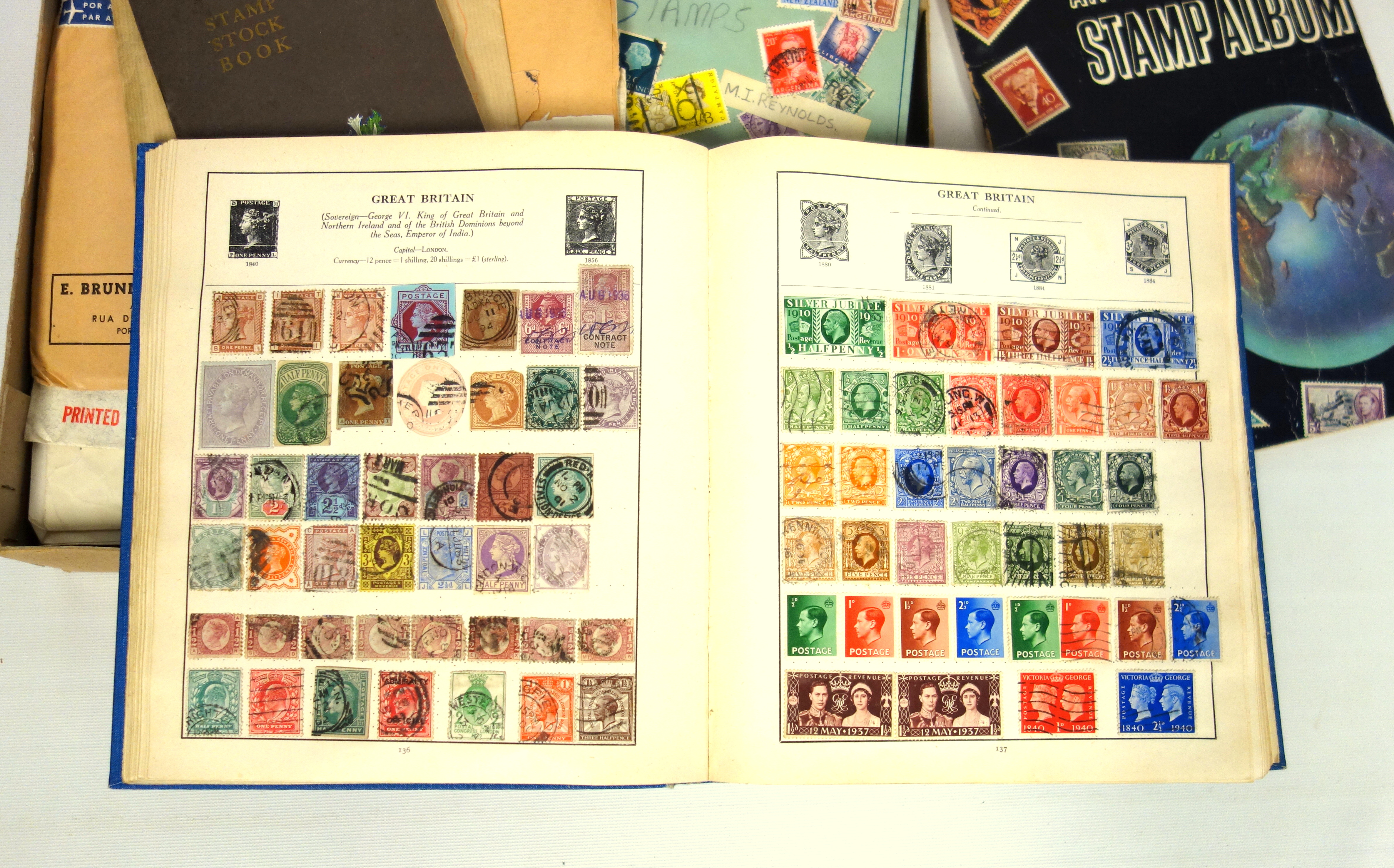 Strand stamp album with Victoria 1d red/browns and later Colonial and World stamps - Image 2 of 4