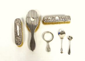 William IV silver salt spoon, by M C, London, 1834; preserve spoon with pierced handle, by Levi &