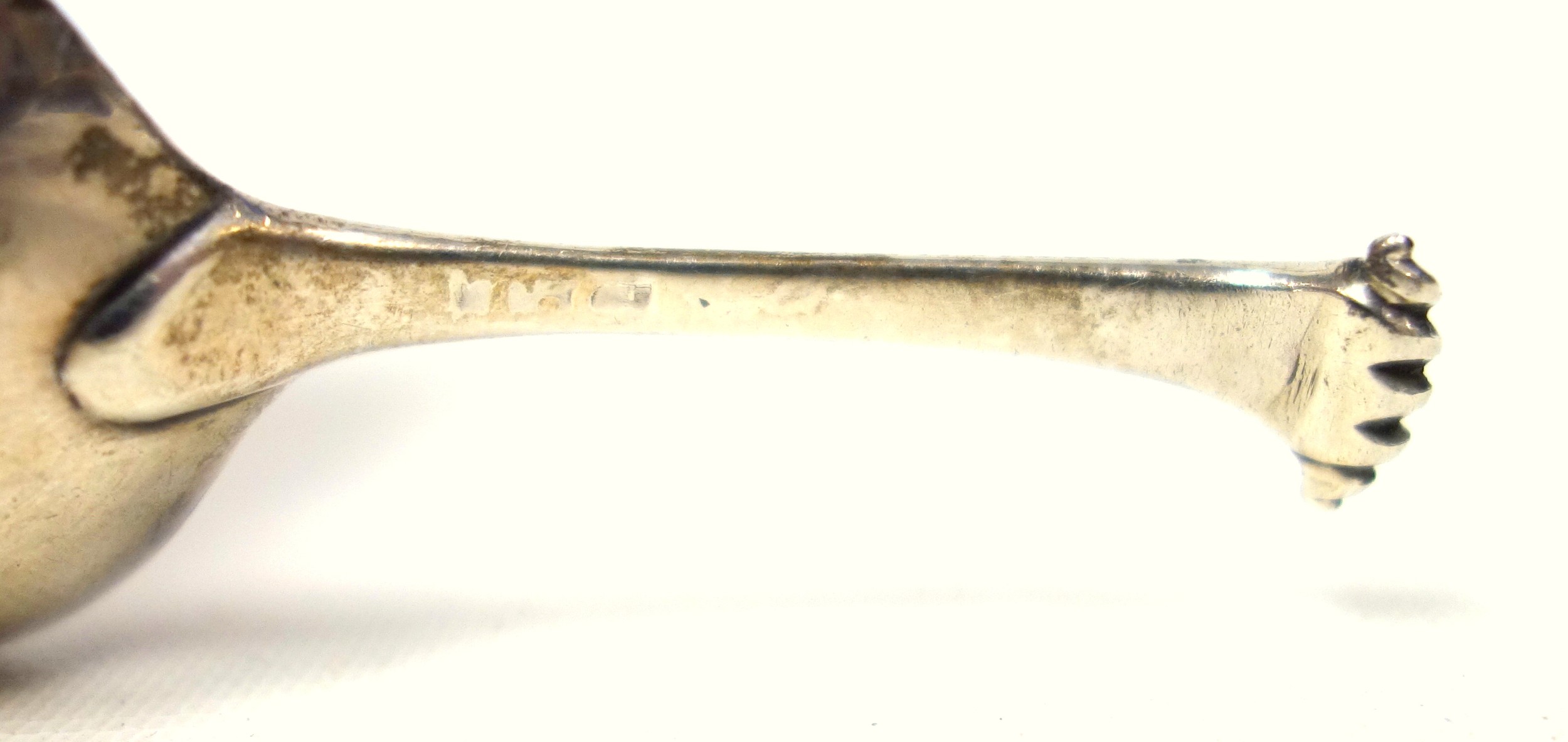 George III silver Fiddle Pattern caddy spoon, by J S, London, 1813, caddy spoon with shell bowl, - Image 4 of 4