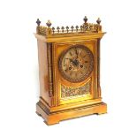 Late 19th Century fine French mantel clock with a gilt circular dial with black Roman numerals