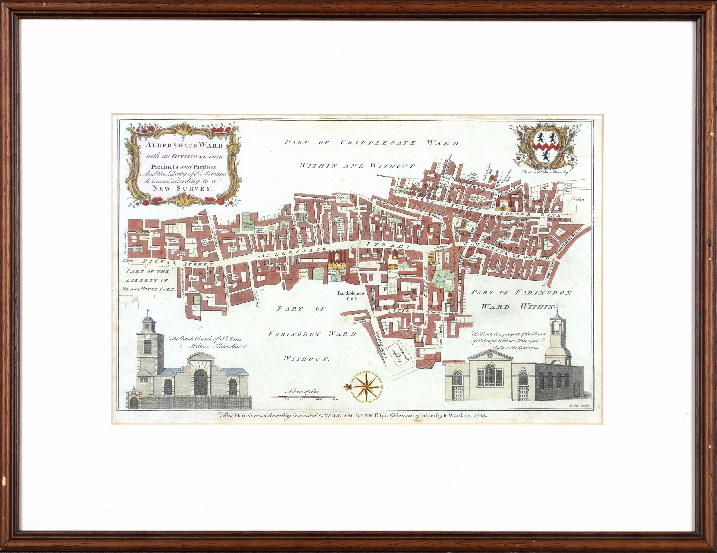 Benjamin Cole (1695–1766), Aldersgate Ward with its Divisions into Precincts and Parishes And the - Image 2 of 2