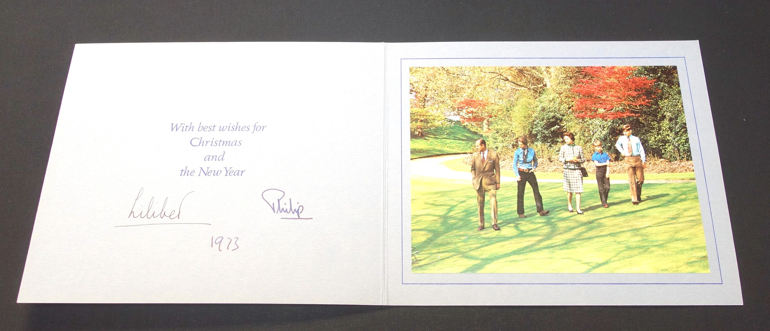 H.M. Queen Elizabeth II ('Lilibet' signed) and H.R.H. The Duke of Edinburgh, Christmas cards dated - Image 3 of 4
