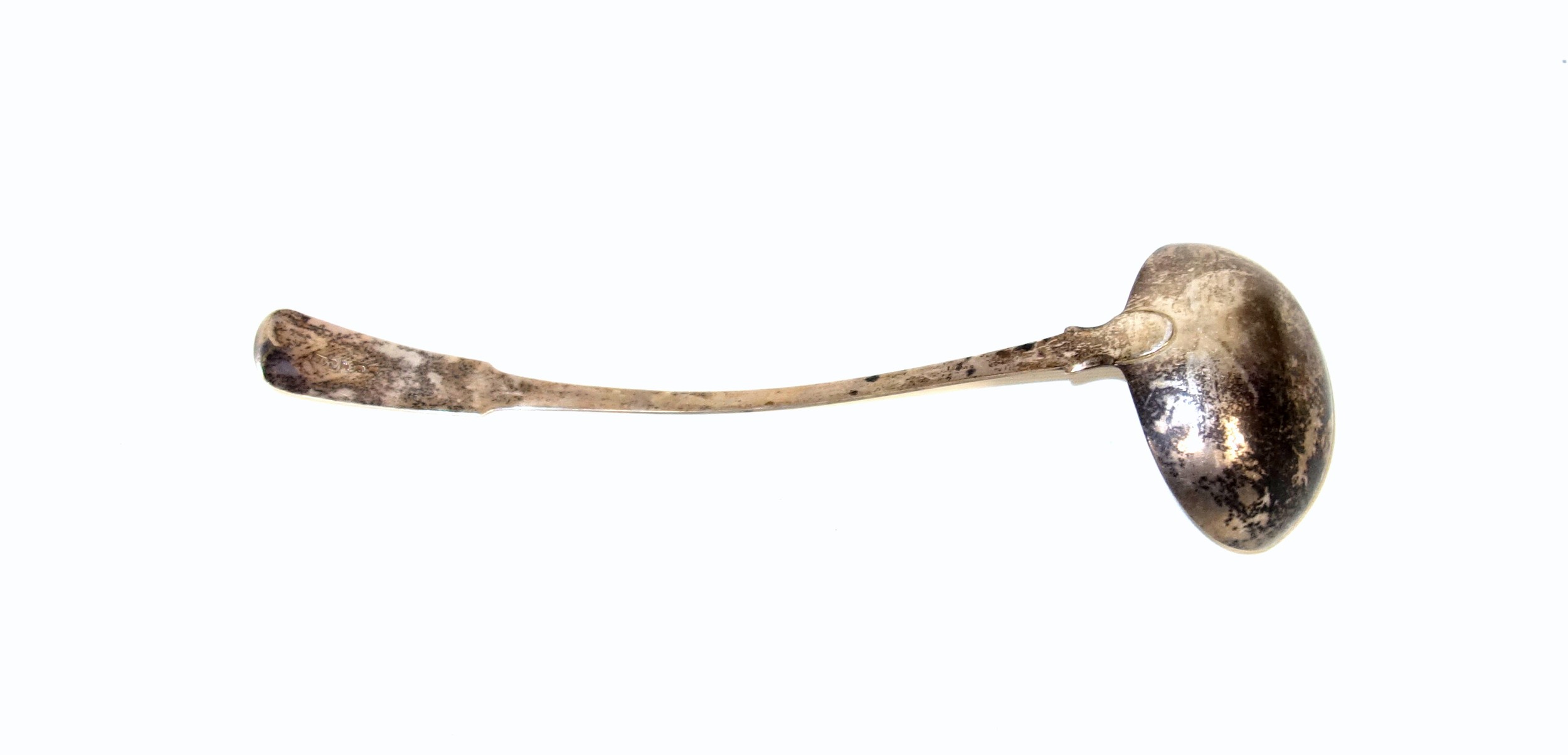 Early Victorian Scottish Provincial silver Fiddle Pattern soup ladle, by J H, (other marks - Image 2 of 3