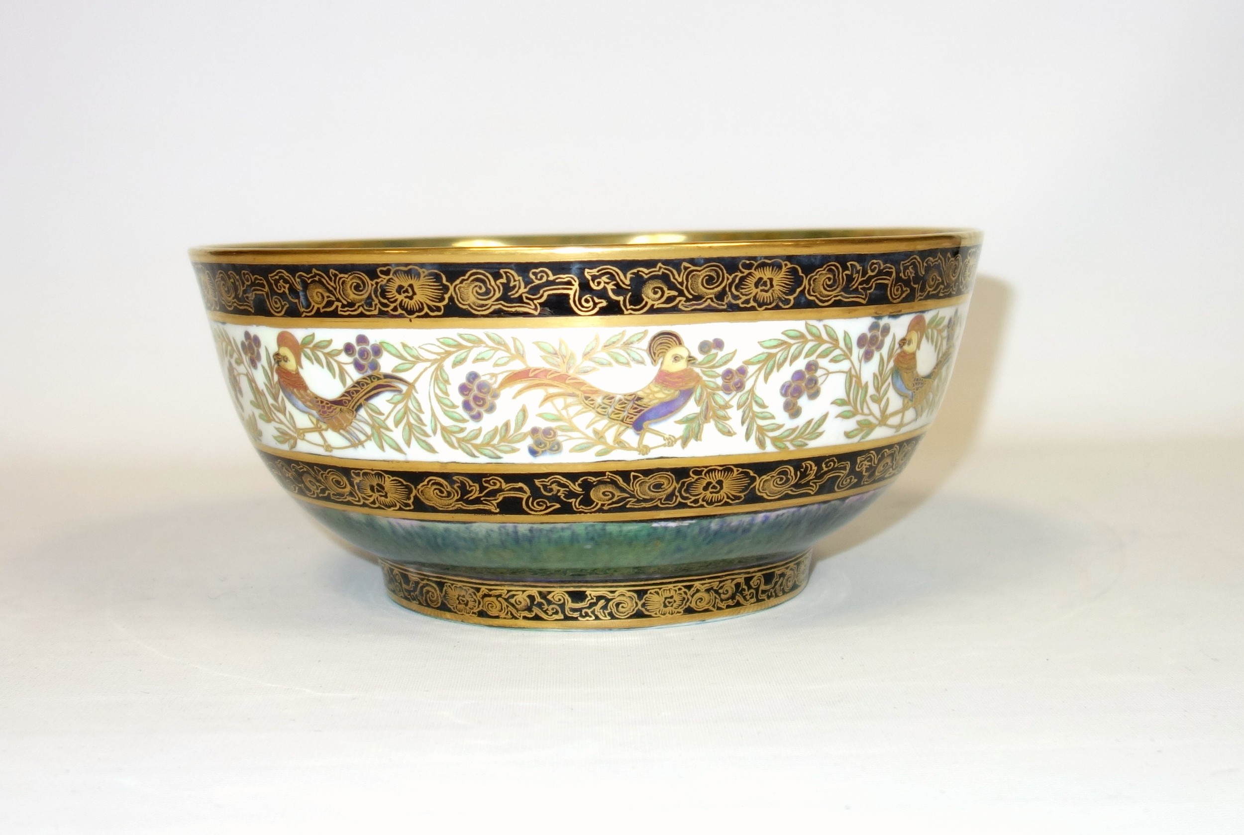 Daisy Makeig-Jones for Wedgwood, an 'Amherst Pheasant' pattern lustre bowl, circa 1920, the interior - Image 2 of 6