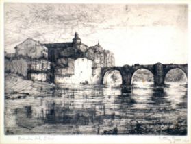 Anthony Gross (British, 1905-1984), "Miranda del Ebro", signed, titled, and dated in pencil in the
