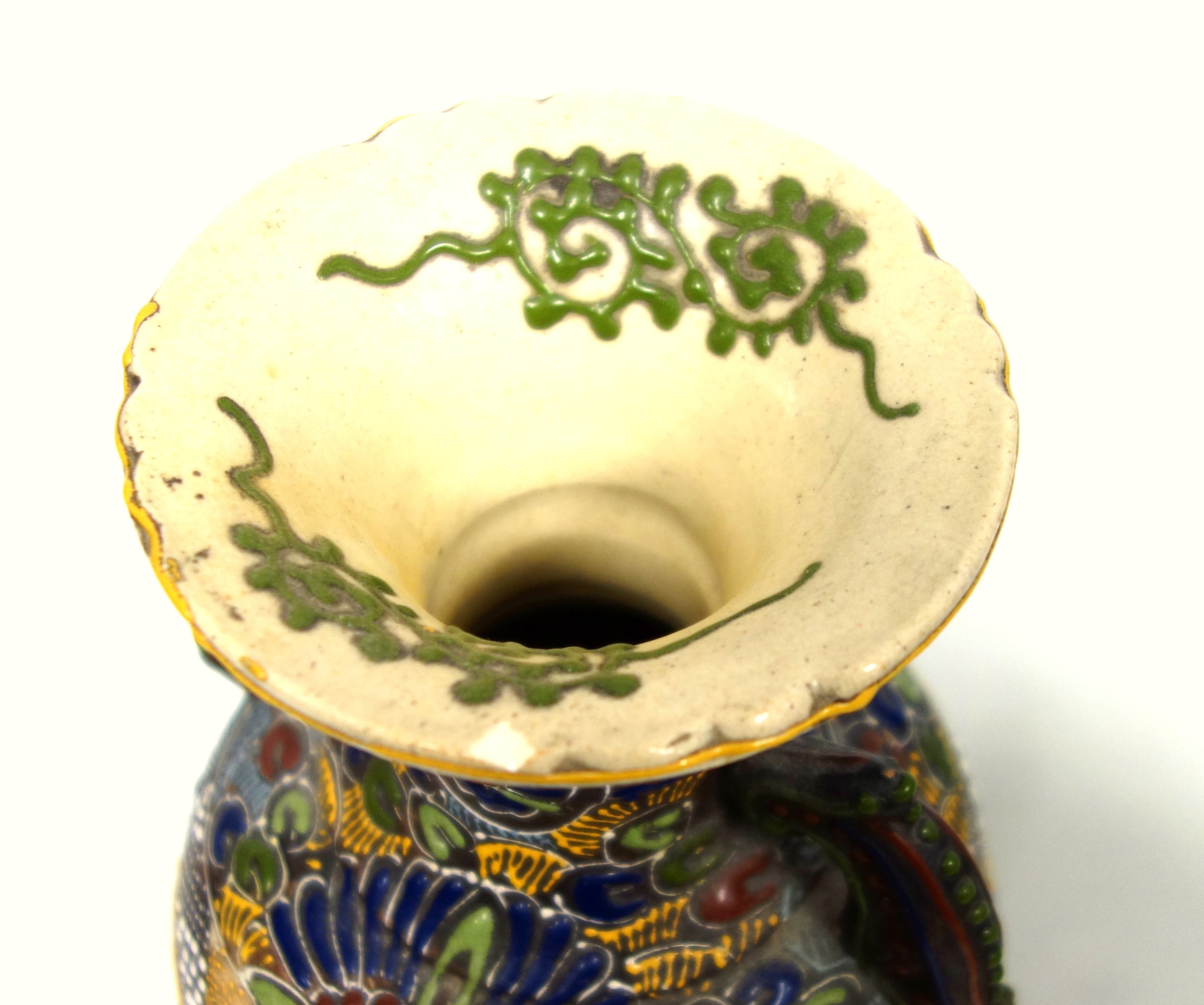 Pair of Chinese cinnabar lacquer baluster cases, H.18cm; cloisonné cylindrical box with cover - Image 4 of 4