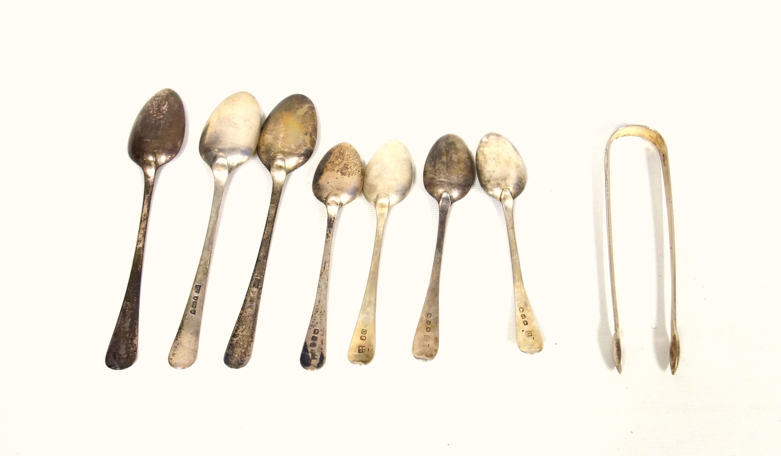 Pair of George III silver Old English Pattern dessert spoons, initialled "B", by Thomas Pratt & - Image 3 of 3