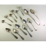 Part suite of Early Victorian Scottish Provincial silver Fiddle Pattern cutlery, comprising 2