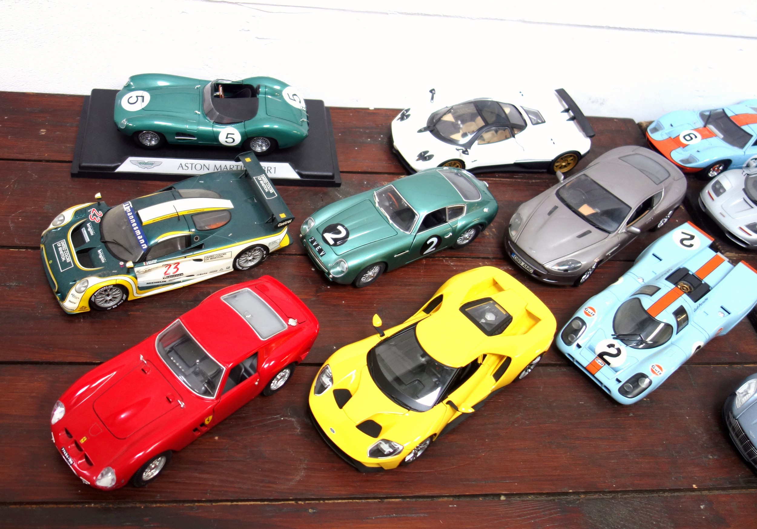 Twelve 1:18 scale diecast models of sports cars, including Burago Ferrari GTO and Bugatti Chiron; - Image 2 of 6