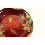 Carltonware Spider web and dragonfly design bowl, from the Rouge Royale series, 25.5cm diameter.