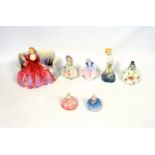 Seven Pre-1940 Royal Doulton figures, Sweet and Twenty, HN 1298, W.18cm; Here a Little Child I