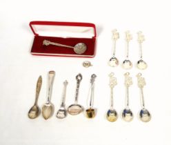 Finnish silver cream ladle and 2 spoons, marked "830H" and "925", another spoon marked "Sterling"