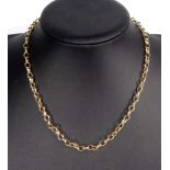 9ct gold chain link necklace, length 47.5cm approx., 27.5 grams