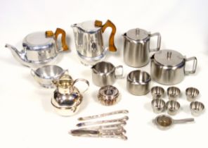 Robert Welch for Old Hall stainless steel teapot, coffee pot, sugar bowl, cream jug etc. and