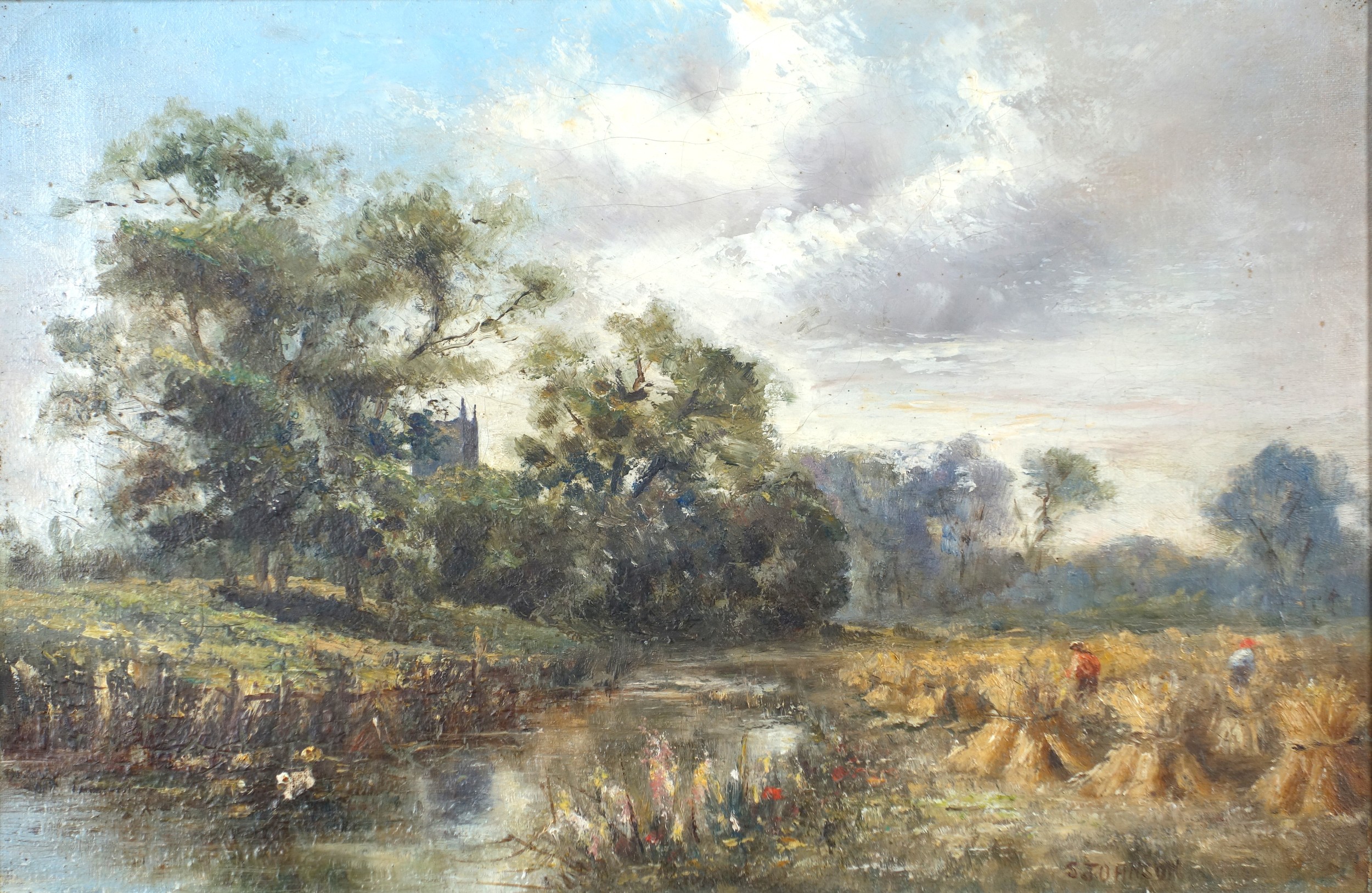 S. Johnson, (English School, Early 20th Century), 3 pastoral scenes, possibly around Ninfield, - Image 4 of 7