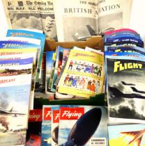 Flight, The Aeroplane, Royal Air Force Flying Review magazines from the 1950s, and newspapers