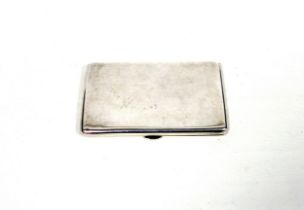 George V silver rectangular cigarette case with a gilt interior and presentation inscription "S.