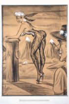 Bill Ward (American, 1918-1998), illustration of a 'glamour girl' with the caption 'Well, I'll Say