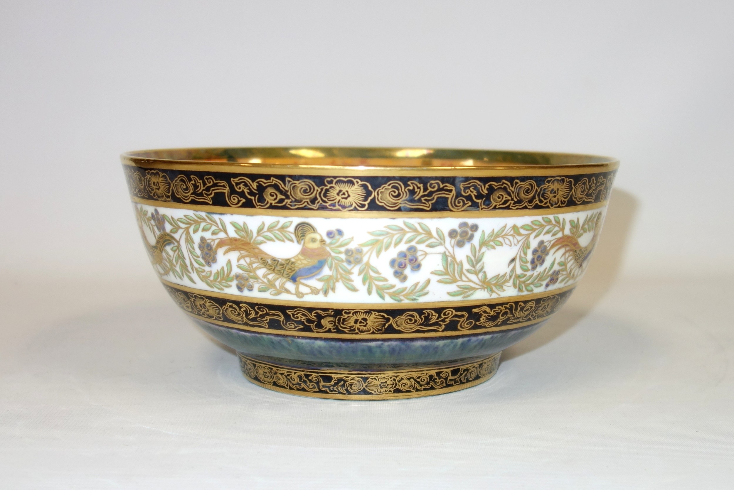 Daisy Makeig-Jones for Wedgwood, an 'Amherst Pheasant' pattern lustre bowl, circa 1920, the interior - Image 3 of 6