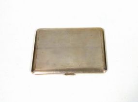 George V silver cigarette case with all-over engine turned decoration, by Cohen & Charles, London,