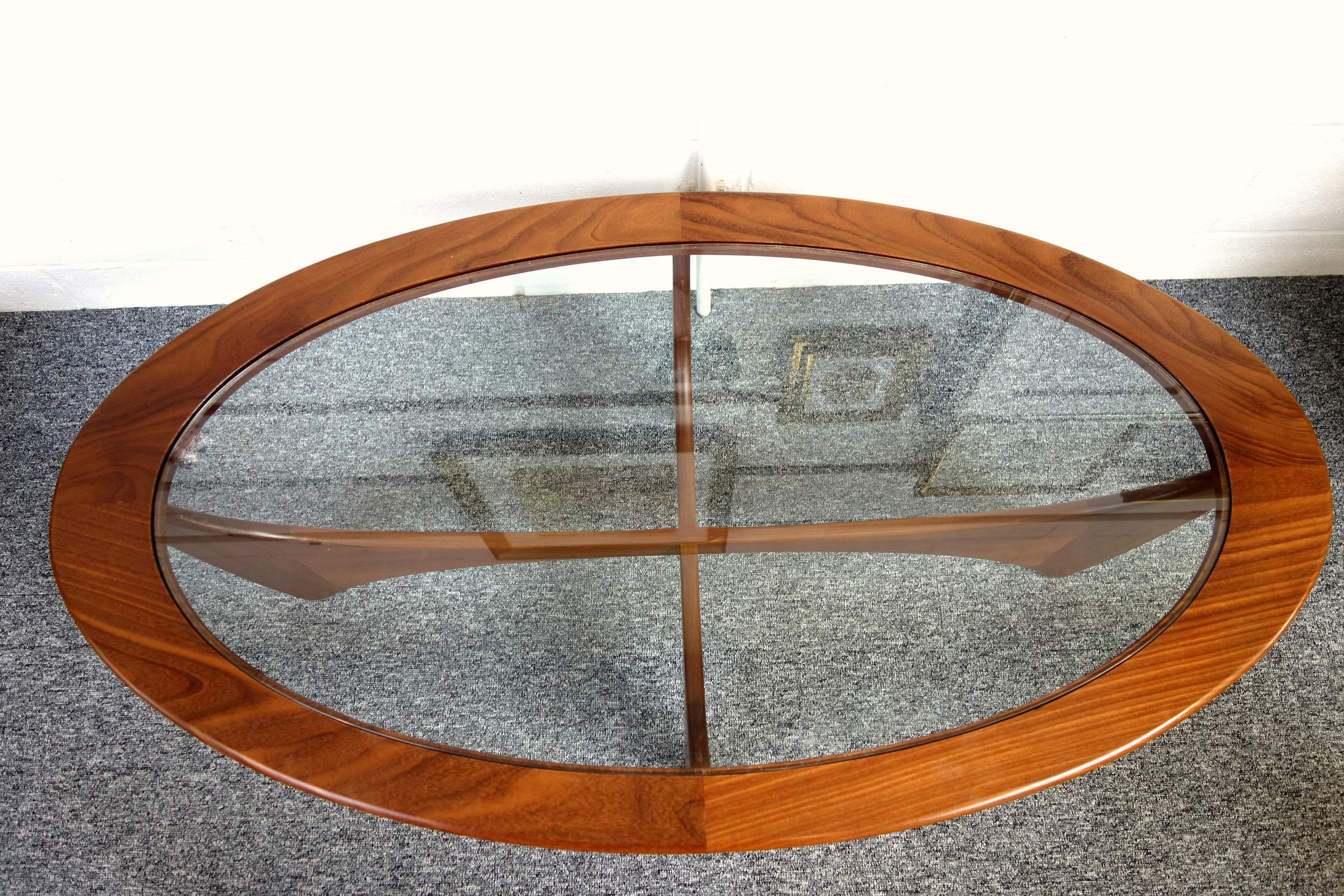 G-Plan Astro mid century coffee table, teak with glass top, designed by Victor Wilkins, L122.5 x W66 - Image 2 of 3