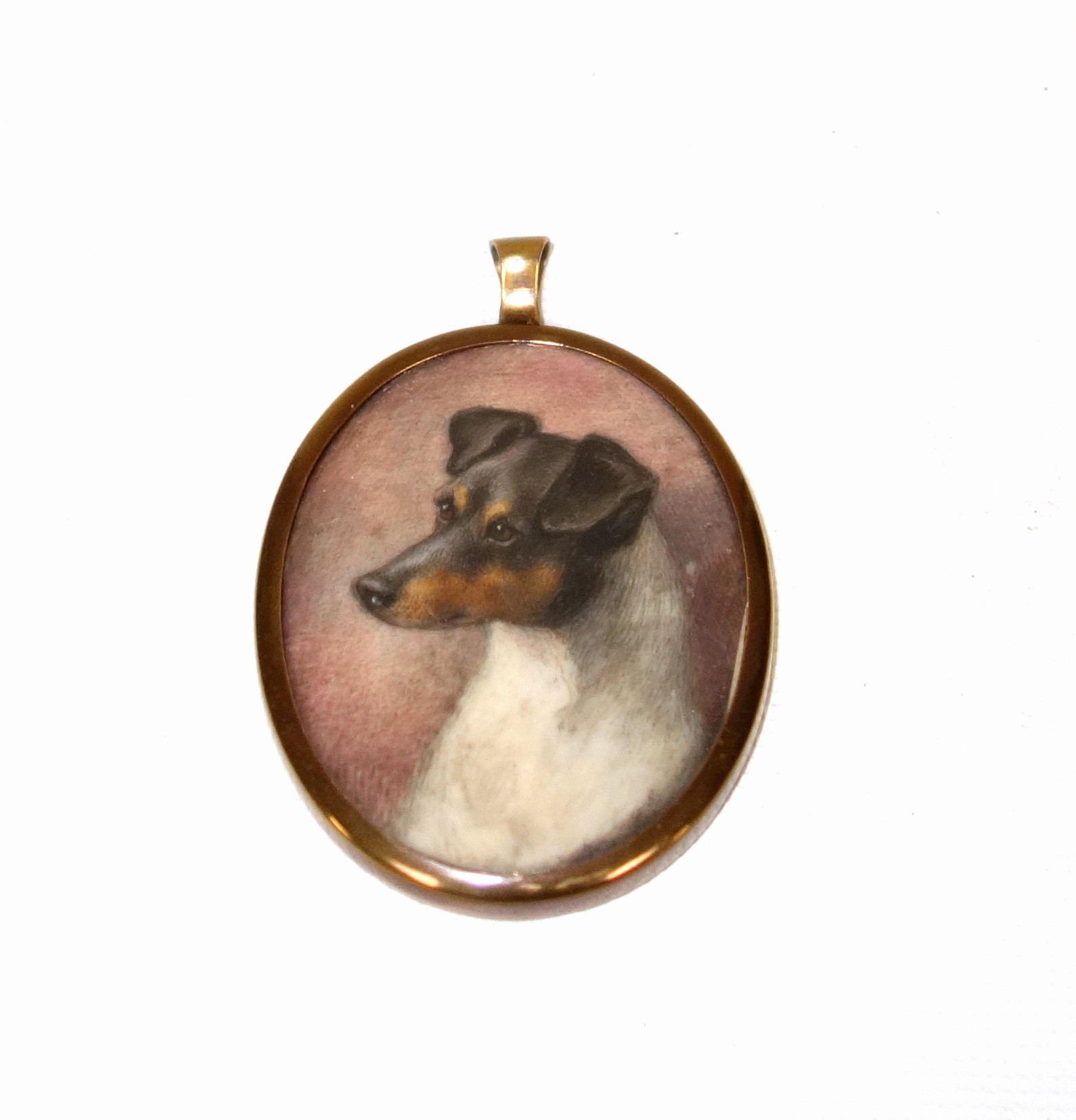 English School, Late 19th Century, Miniature study of the head of a dog, watercolour on ivory, 5.2 x - Image 3 of 3