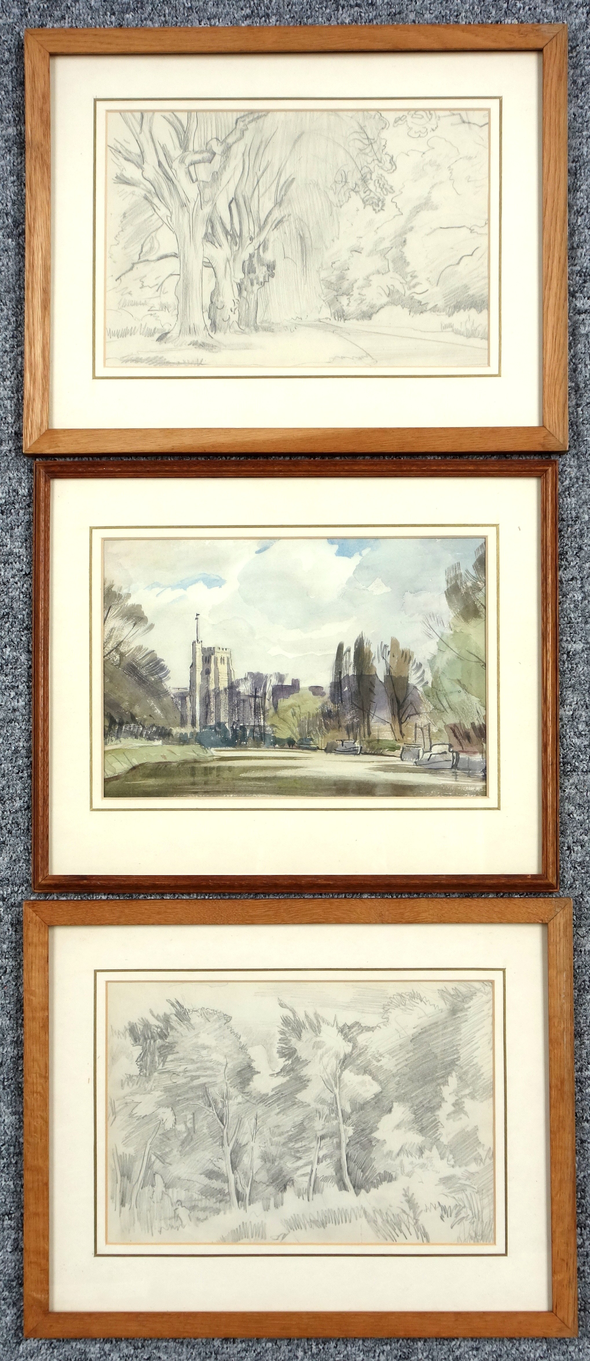 Cedric Kennedy (1898-1968), All Saints Church, Maidstone, Kent, watercolour, 19.9 x 29.3cm; "Trees