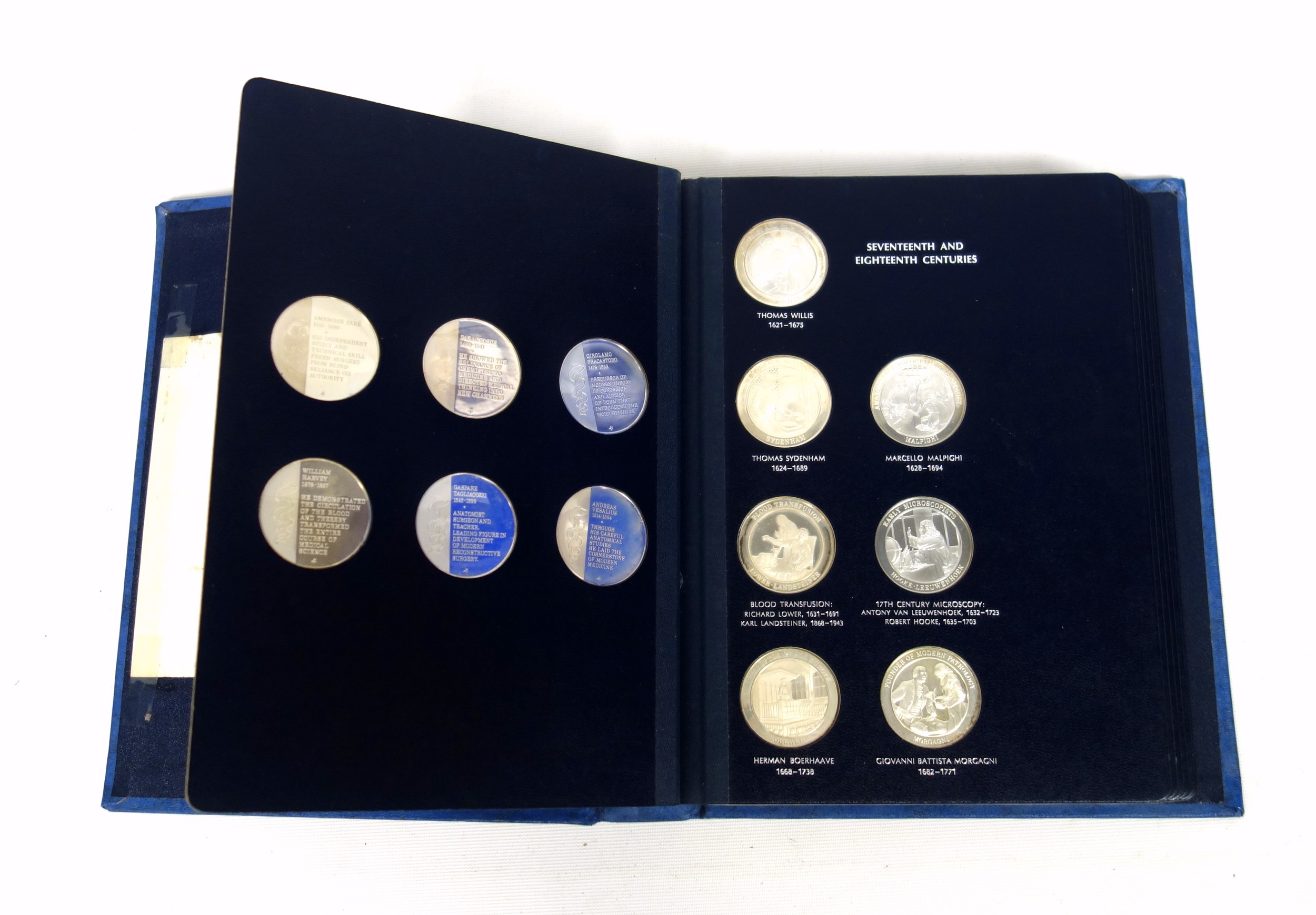 Systema Sciences Ltd. set of 66 Medallic History of Medicine silver special mint finish medals, - Image 5 of 11