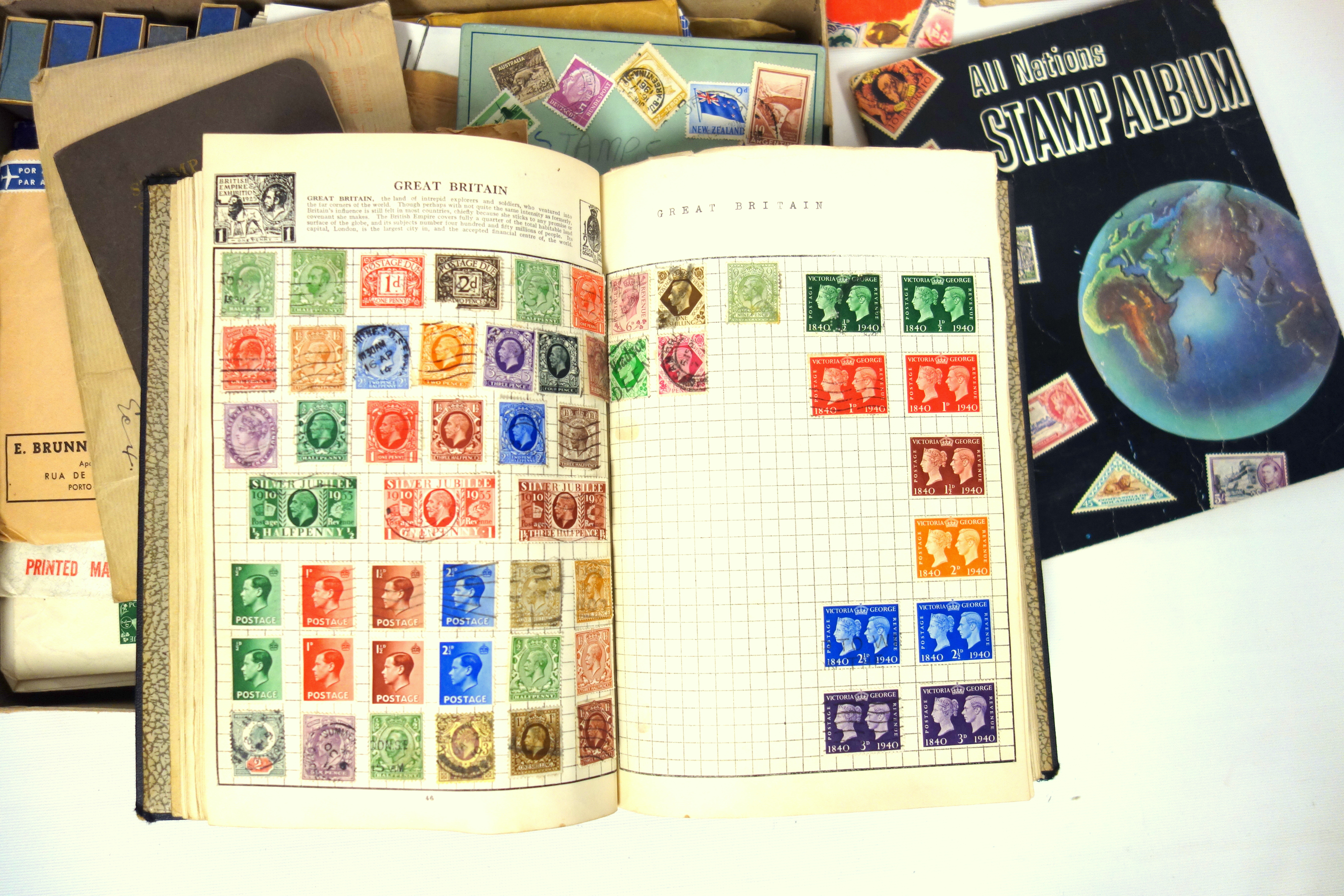 Strand stamp album with Victoria 1d red/browns and later Colonial and World stamps - Image 3 of 4